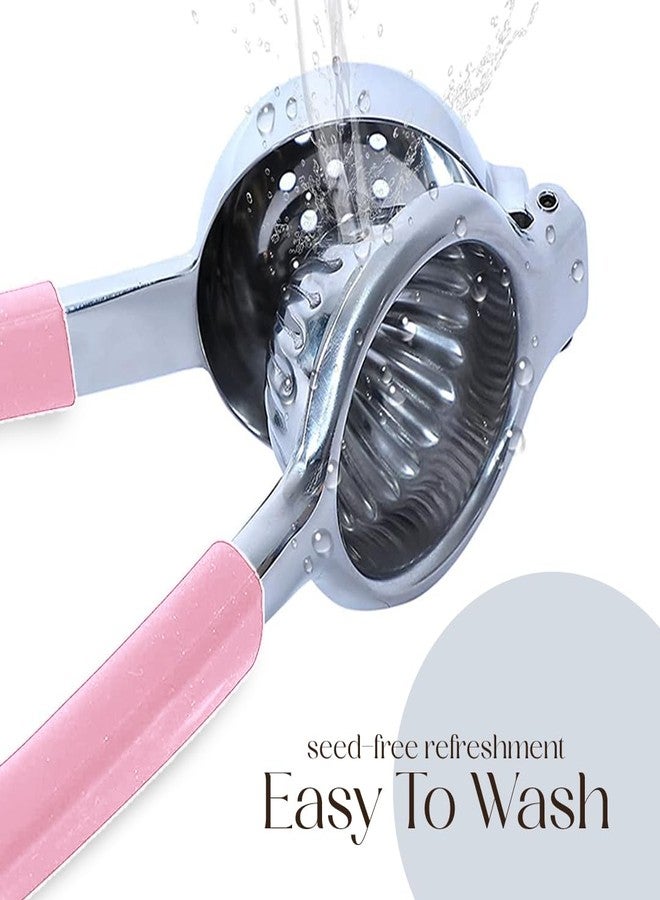 Bellemain Citrus Juicer | Metal Lemon Squeezer | Lime and Lemon Juicer Stainless Steel with Silicone Handles | Manual Juicer, Citrus Squeezer, Hand Held Juicer | Bar Juicer for Bartender (Pink) - Image 5